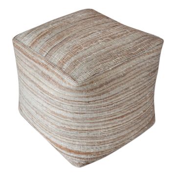 Shiro Beige Hemp Pouf Ottoman