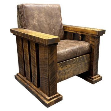 Sawmill Royal Timber Lounge Chair - Antique Barnwood Finish