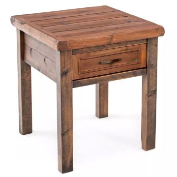 Timber Haven 1 Drawer End Table - Antique Barnwood Finish