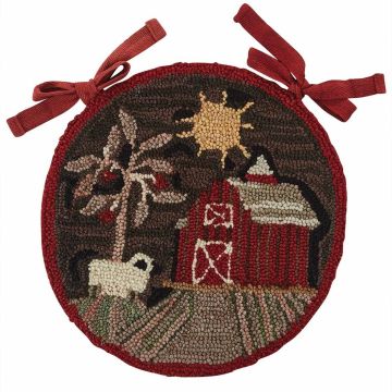 Farm Life Hooked Chair Pad