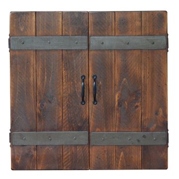 Reclaimed Wood Dartboard Cabinet--Caramel finish