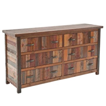 Reclaimed Barn Wood 6 Drawer Dresser