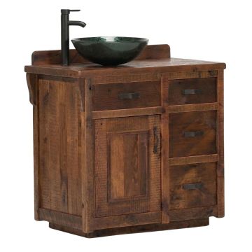 Rocky Creek Barn Wood Vanity - Tongue & Groove Barn Wood Plank Door Style