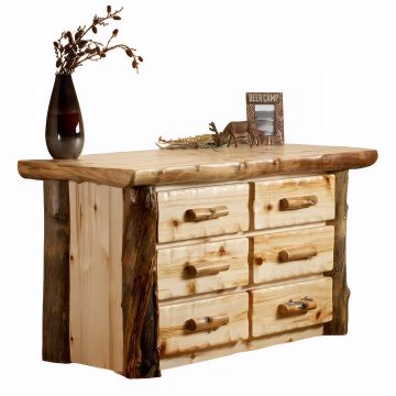 Aspen Lodge 6 Drawer Log Dresser