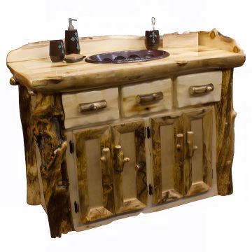 Aspen Lodge Rustic Log Vanity