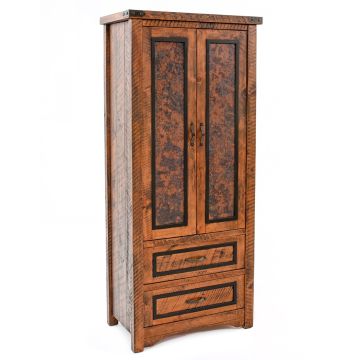 Autumn Woods Rustic 2 Drawer Armoire - Antique Barnwood Finish