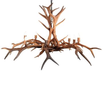 8 Light Inverted Elk Antler Spider Chandelier