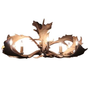 8 Light Elongated Fallow Antler Chandelier