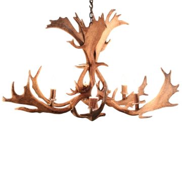 6 Light Fallow Antler Chandelier