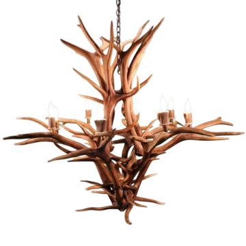 8 Light Inverted Elk Antler Chandelier