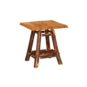 Saranac Hickory Log Wavy Edge End Table