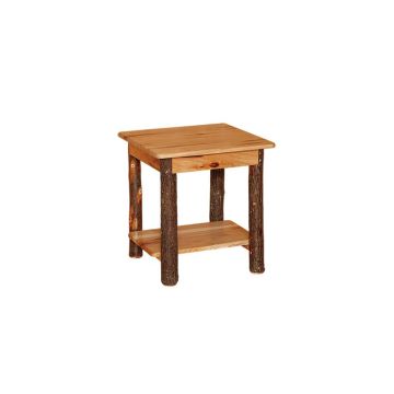 Saranac Hickory Log Regular End Table