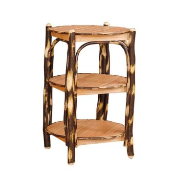 Saranac Hickory 3 Tier Round End Table