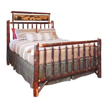 Saranac Hickory Metal Art Log Bed
