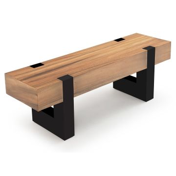 Modern Elegant Dining Bench - with Golden Walnut Base in Ebony Finish