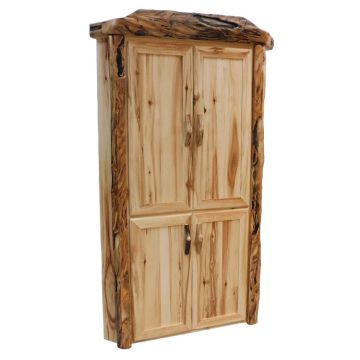 Beartooth Aspen Legacy Corner Log Storage Cabinet - 45" - Flat Fronts - Wild Panel & Gnarly Log