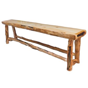 Beartooth Aspen Log Counter Height Pub Bench - 84" - Wild Panel & Gnarly Log