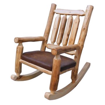 Beartooth Aspen Timberland Log Rocking Chair - Natural Log - Old cushion Style