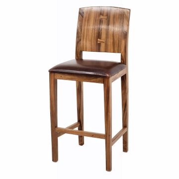 Bell Arc Golden Walnut Bar Stool - 30" - Burnt Umber Cypress Leather