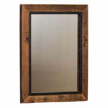 Black Trimmed Timber Reclaimed Barn Wood Mirror