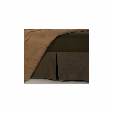 Chocolate Brown  Faux Leather Bed Skirt