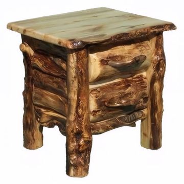 Burl Aspen Log Nightstands
