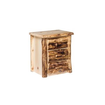 Rustic Colorado Aspen 3 Drawer Nightstand