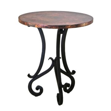 Camino Pamplona Bar Table - Hand-Hammered Copper Tabletop