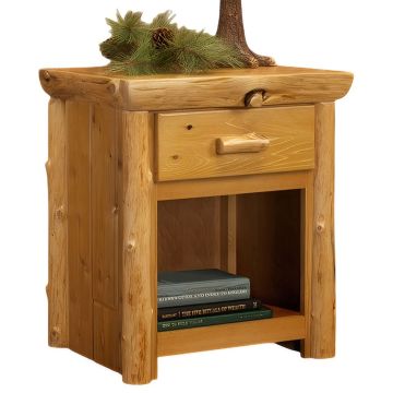 Cedar Lake Cabin 1 Drawer Storage Nightstand