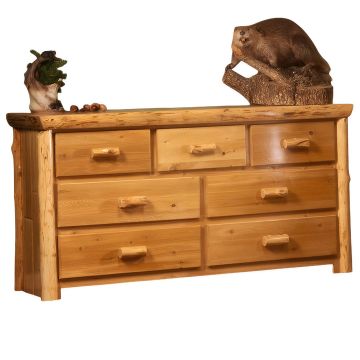 Cedar Lake Cabin 7 Drawer Log Dresser