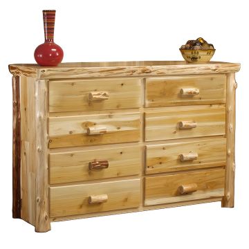 Cedar Lake Cabin 8 Drawer Log Dresser