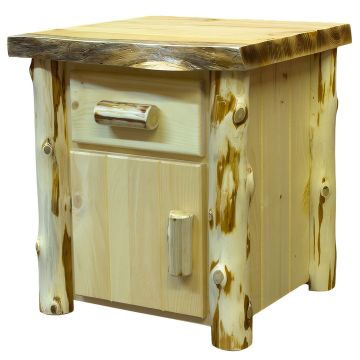Cedar Lake Frontier Enclosed Log Nightstand