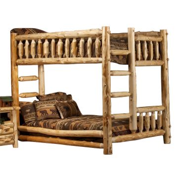 Cedar Lake Full over Full Log Bunk Bed - Clear Finish