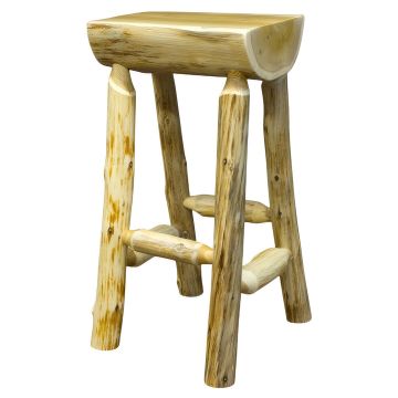 Cedar Lake Half Log Bar Stool