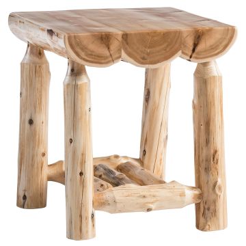 Cedar Lake Half Log End Table