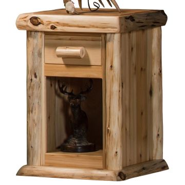 Cedar Lake Lodge 1 Drawer Log Storage Nightstand