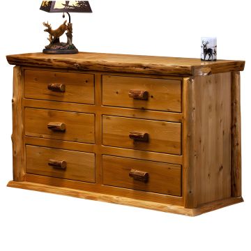 Cedar Lake Lodge 6 Drawer Log Dresser