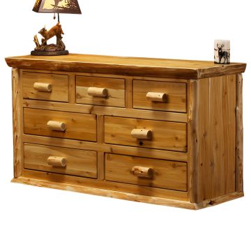 Cedar Lake Lodge 7 Drawer Log Dresser