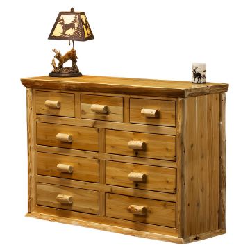 Cedar Lake Lodge 9 Drawer Log Dresser