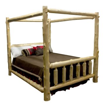 Cedar Lake Log Canopy Bed