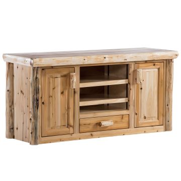 Cedar Lake Log Widescreen Entertainment Center