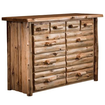 Cedar Lake Logger 10 Drawer Dresser - Clear Finish