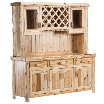 Cedar Lake Rustic Log Buffet & Hutch