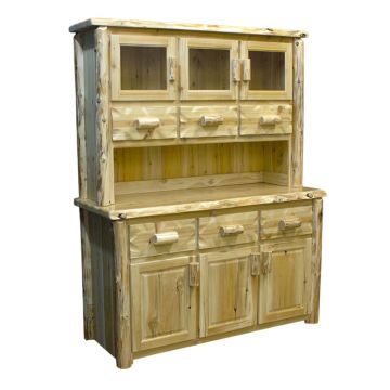 Cedar Lake Rustic Log Dining Room Buffet & Hutch
