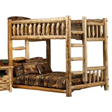 Cedar Lake XL Full over Queen Log Bunk Bed