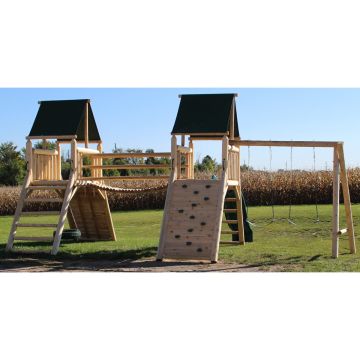 Cedar Peak Playground & Climbing Wall Log Playset