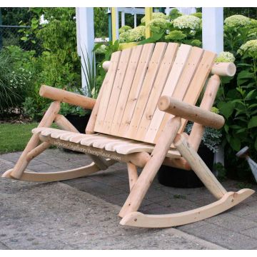Rustic Cedar Rocking Love Seat