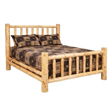 Cedar Lake Small Spindle Log Bed with Double Rails