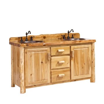 60" Cedar Lake Rustic Washstand in Honey Finish