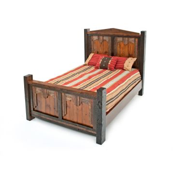 Western Woods Rustic Barn Wood Panel Bed